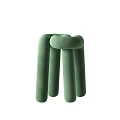 Green Modern Stool With Curved Structure And Velvet Upholstery For Contemporary Home Decor