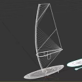 Complete Colorful Windsurfing Equipment Set With Vibrant Sail Board Surfboard And Paddle