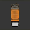 Orange Garbage Collection Functional Vehicle with White Cab Compression System and Six Wheels