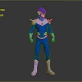 Blue And White Game Movie Character With Yellow Accents Helmet And Shoulder Spikes