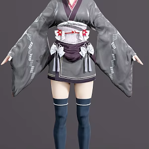 Final Fantasy Tifa with Skeleton Binding fbx with Tex Lights Eight Monkey Files Tifa Wutai Dress 3d model