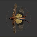 Modern grasshopper insect cartoon locust 3d model