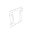 Classical Decorative Components With White Border And Symmetrical Ornamental Panel Design