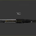 Futuristic Sci Fi Gun With Blue Lights Digital Display And Sleek Metallic Design