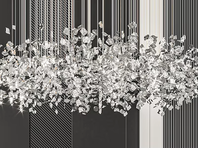 Sparkling Crystal Chandelier With Hanging Fragment Design For Modern Interior Decor 3d model