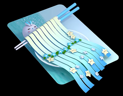 Modern Noodles Creative Noodles 3d model