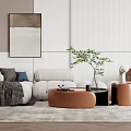 Modern sofa coffee table combination 3d model