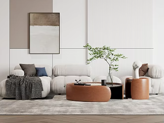 Modern sofa coffee table combination 3d model