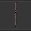 Simple Street Light Structure With Wooden Pole And Green Lamp Shade