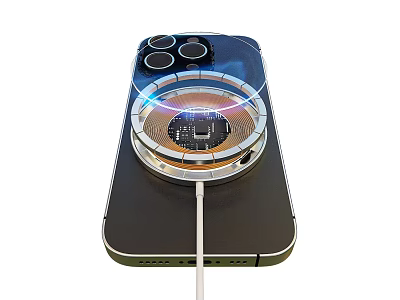 Modern Smartphone Back With Wireless Charger Triple Camera Module And Charging 3d model