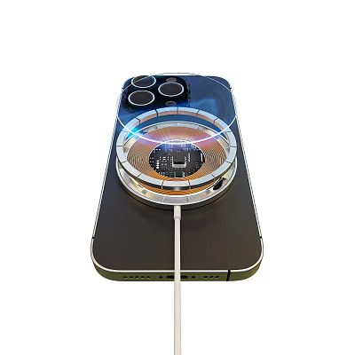 Modern Smartphone Back With Wireless Charger Triple Camera Module And Charging 3d model