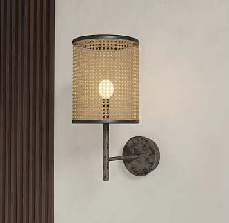The ancient rattan wall lamp 3d model