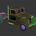 Vintage Functional Truck Design With Classic Chrome Grille Retro Headlights And Cab Structure