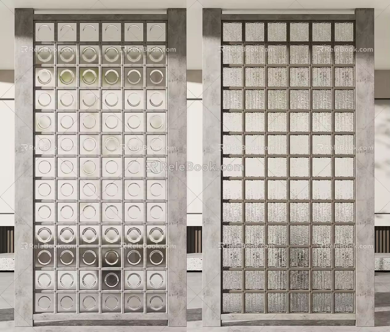 Modern partition glass partition 3d model