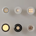 Stylish Downlights and Spotlights with White Black Frames and Various Bulb Designs