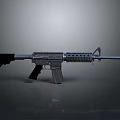 Modern Tactical Rifle With Silver Barrel Black Stock And Magazine Design