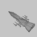 Fighter Jet In Interstellar Sci Fi Style With Intricate Structure Illuminated Components And Starry Space 3d model