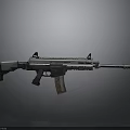 Modern Tactical Rifle with Metal Body Wooden Grip Tactical Rail and Extended Barrel