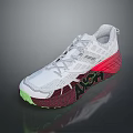 White Sporty Sneakers With Mesh Upper Red Green Sole And ASH Lettering