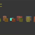 Multiple Brown Wooden Blocks Arranged On Gray Background With Reflections