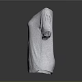Gray Short Sleeve Round Neck Loose Fit Basic T-shirt for Casual Wear