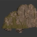 Natural Rock Formation With Moss Covered Surface And Textured Details