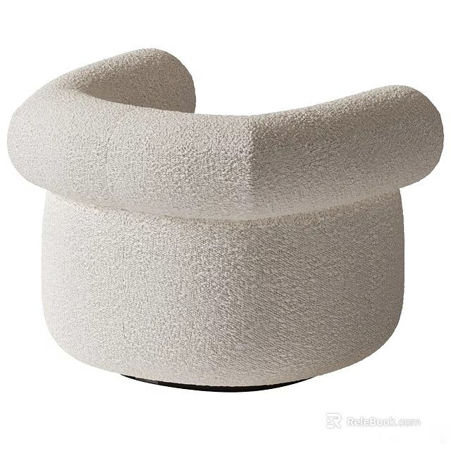 Modern Sofa and Coffee Table Set with Soft Beige Plush Fabric and Minimalist Design 3d model 