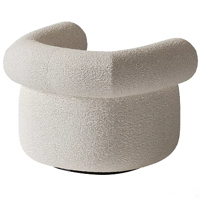 Modern Sofa and Coffee Table Set with Soft Beige Plush Fabric and Minimalist Design 3d model