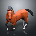 Orange Horse With Gray Mane And Black Tail Running On Gray Background
