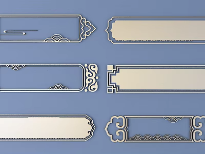 Intricate Traditional Carved Decorative Strips With Various Classic Patterns And Designs 3d model