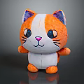 Cute Orange And White Cat Plush Toy With Big Eyes And Pink Nose