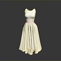 Man Showcasing White Sleeveless Pleated Skirt 3D Model On Gray Background