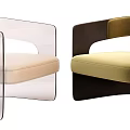 Modern Single Sofa Various Designs With Acrylic Frames Curved Structure And Colorful Upholstery 3d model