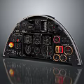 Detailed Aircraft Instrument Panel With Multiple Gauges Indicators Dials And Control Components