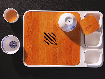 Japanese Tea Set Tea Tray 3d model