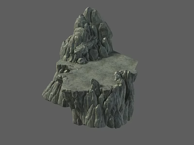 Garden Landscape Design With Natural Rockery And Textured Stone Structure 3d model