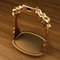 Golden Stirrup With Intricate Carved Patterns For Equestrian Sports Equipment