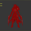 Fantasy Armored Warrior With White Hair Horned Helmet And Dual Scimitars