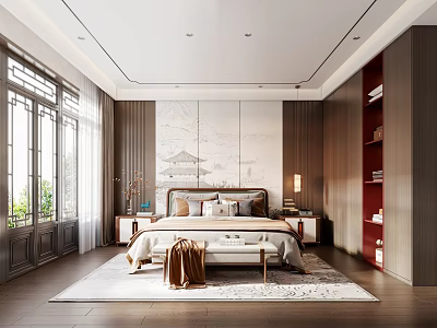 New Chinese bedroom 3d model