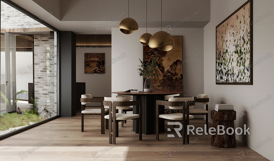 New Chinese Style Light Luxury Restaurant model