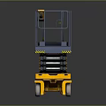 Yellow And Blue Compact Haulotte Mobile Scissor Lift With Elevated Work Platform And Guardrails