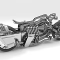Futuristic Modern Motorcycle With Sleek Metallic Body And Streamlined Aerodynamic Structure