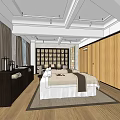 SPA Sauna Interior Design With Massage Bed Wooden Cabinets Decorative Shelf And Curtains