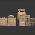 Daily Necessities Including Wooden Boxes Cabinets Sacks Vintage Cameras And Books Stacked Together