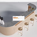 Modern Bar Table and Chair Bar Desk Reception Desk 3d model
