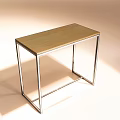 Modern Coffee Table With Wooden Top And Sleek Metal Frame Design