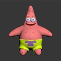 Patrick Star Cartoon Character Toy Figure With Pink Body Big Eyes And Yellow Shorts