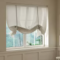 Light Colored Roman Shades On Window In Neutral Room With Scenic View
