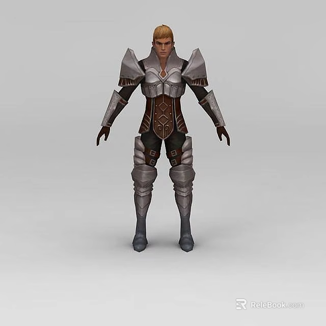 Technology Exhibition Hall Features Interactive Futuristic Armor Model With Detailed Design 3d model 
