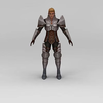 Technology Exhibition Hall Features Interactive Futuristic Armor Model With Detailed Design 3d model